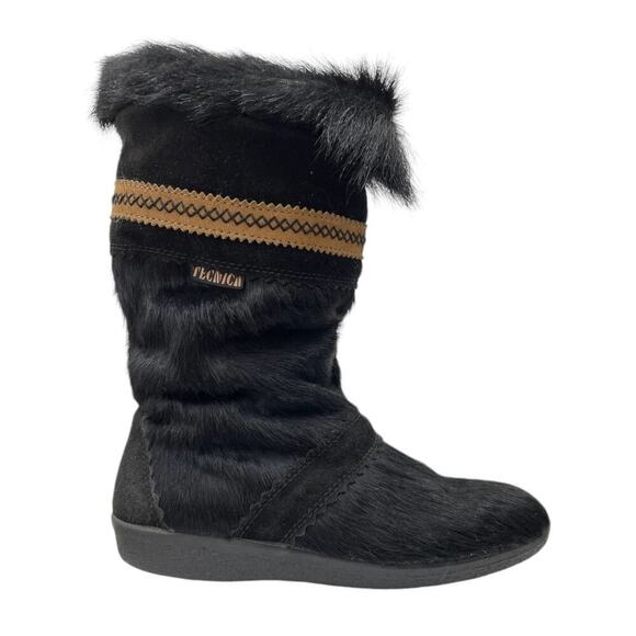 Tecnica Apres Winter Ski Boots Black Pony Hair & Goat Fur Shearling Lining Snow - Picture 2 of 12
